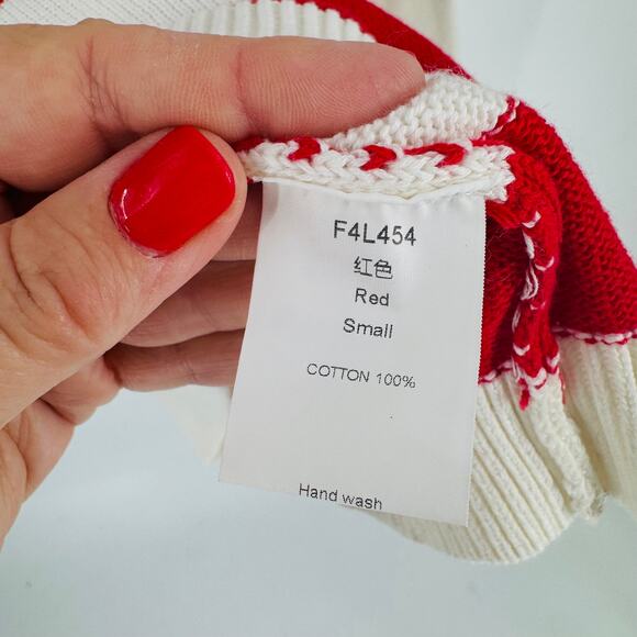 American Flag Sweater Small 100% Cotton USA Patriotic Stars Stripes Pullover - Picture 4 of 6